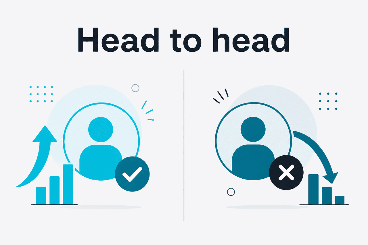 Abstract comparison layout illustration