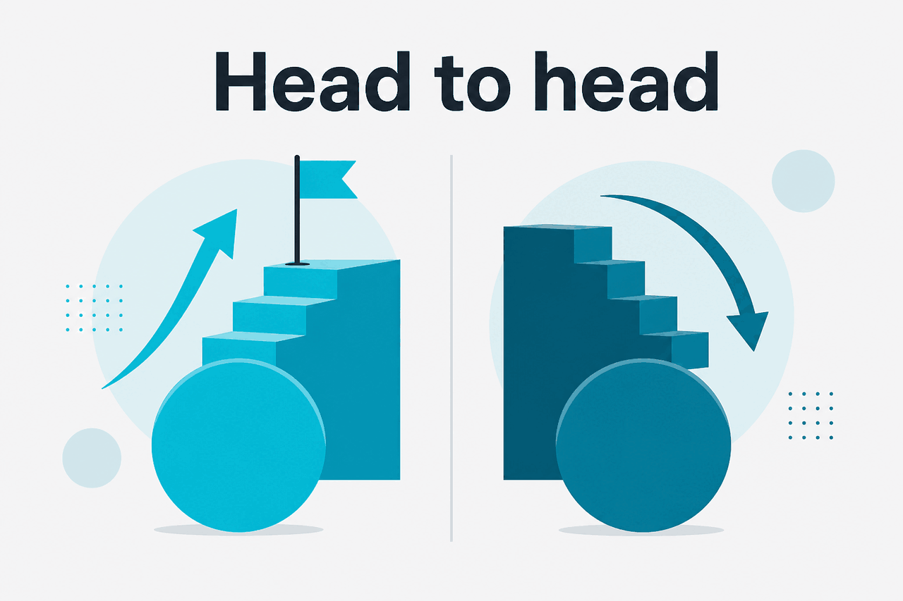Abstract comparison layout illustration