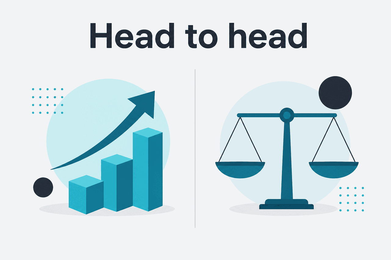 Abstract comparison layout illustration