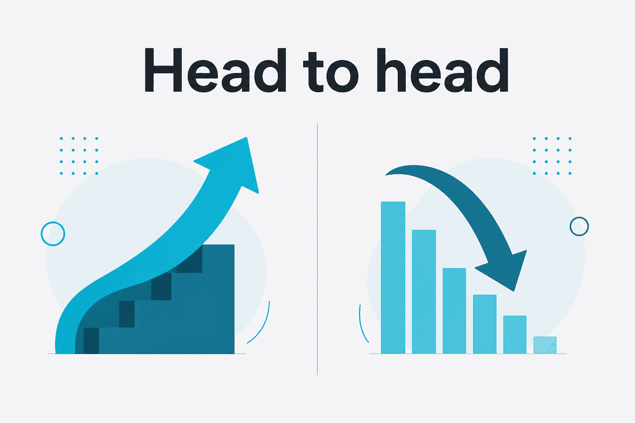 Abstract comparison layout illustration