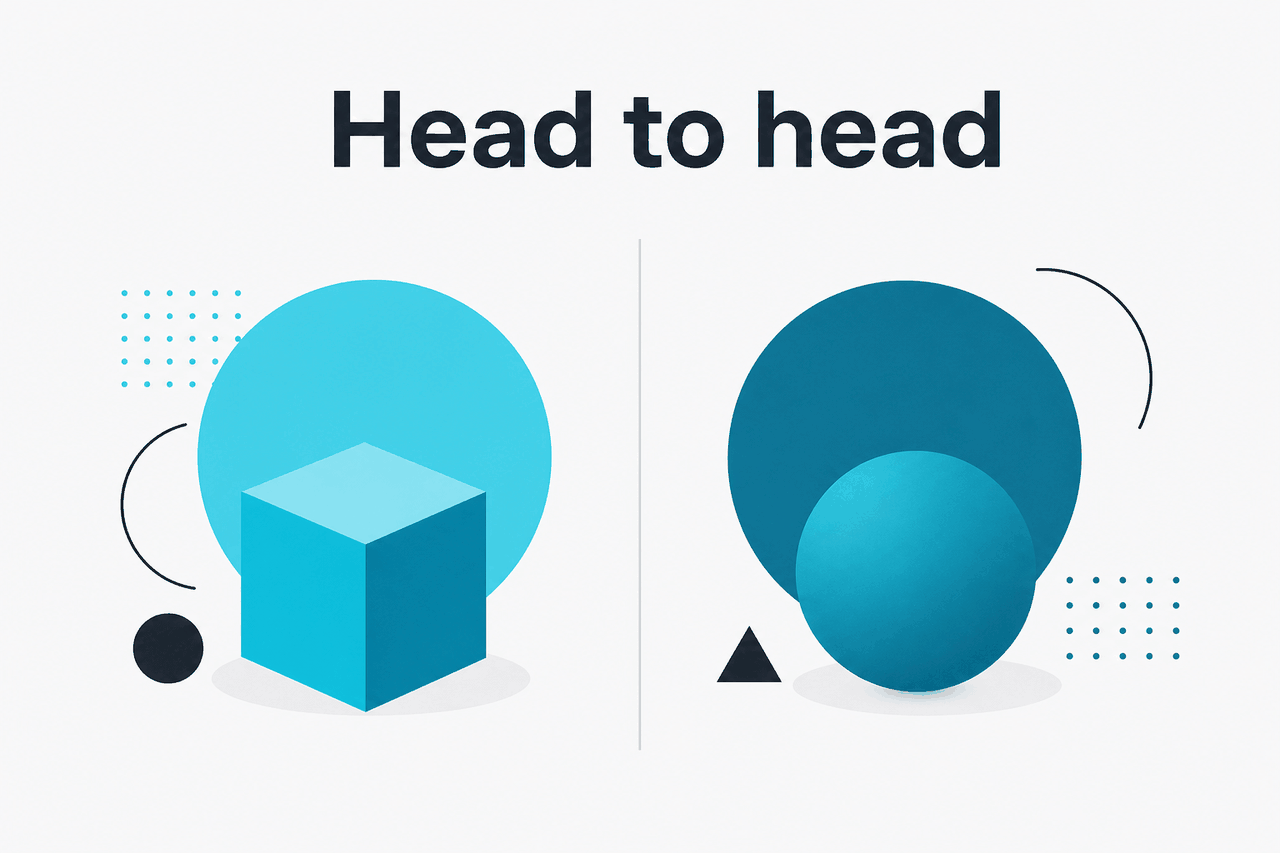 Abstract comparison layout illustration