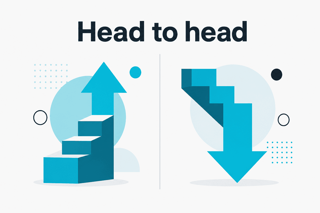 Abstract comparison layout illustration