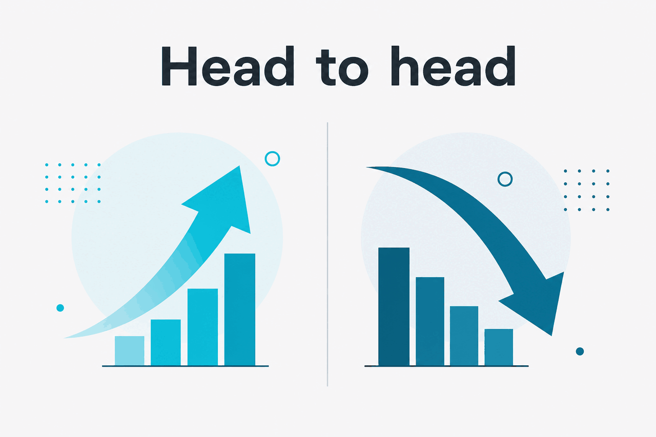 Abstract comparison layout illustration