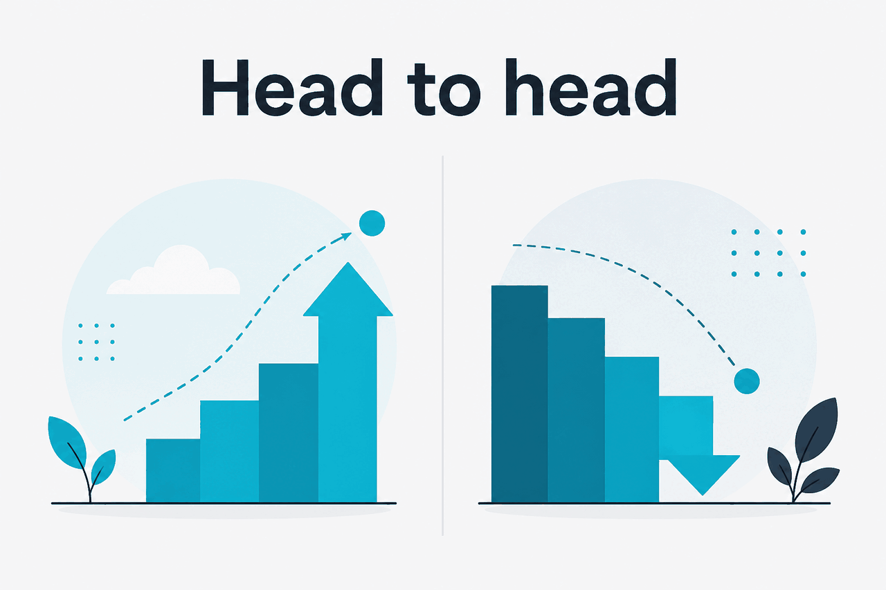 Abstract comparison layout illustration