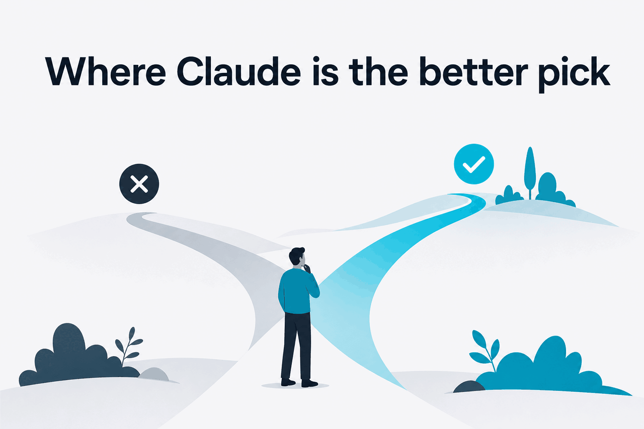 Abstract decision-illustration for AI selection