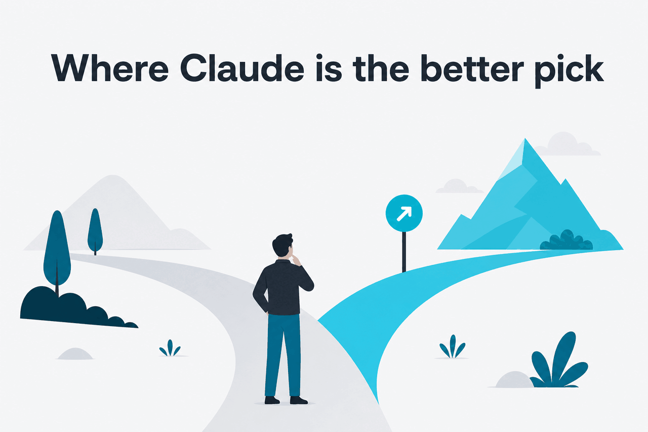 Abstract decision-illustration for AI selection