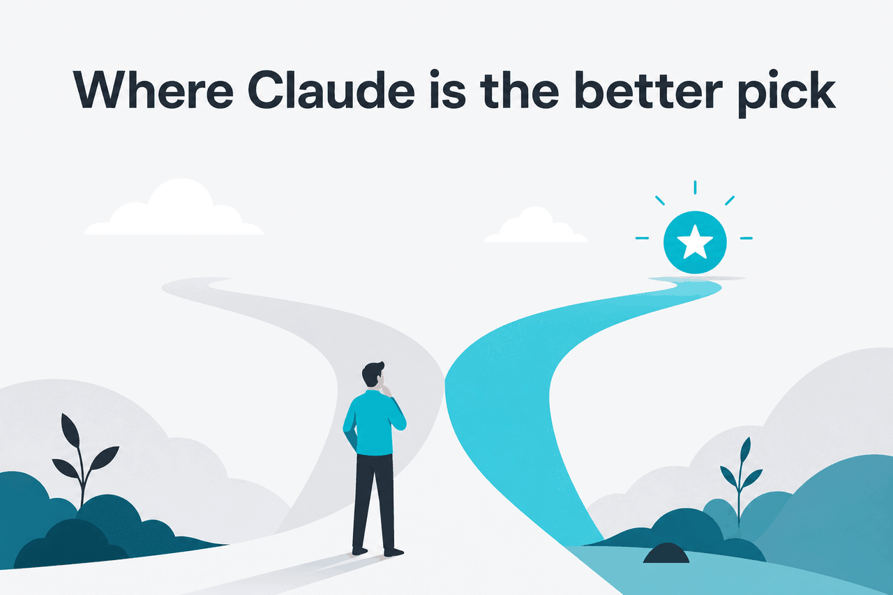 Abstract decision-illustration for AI selection