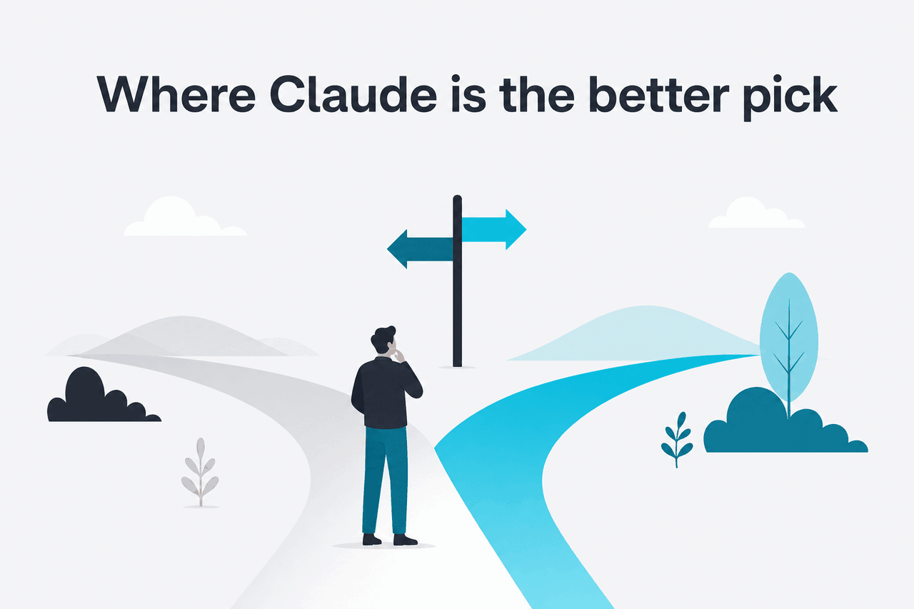 Abstract decision-illustration for AI selection
