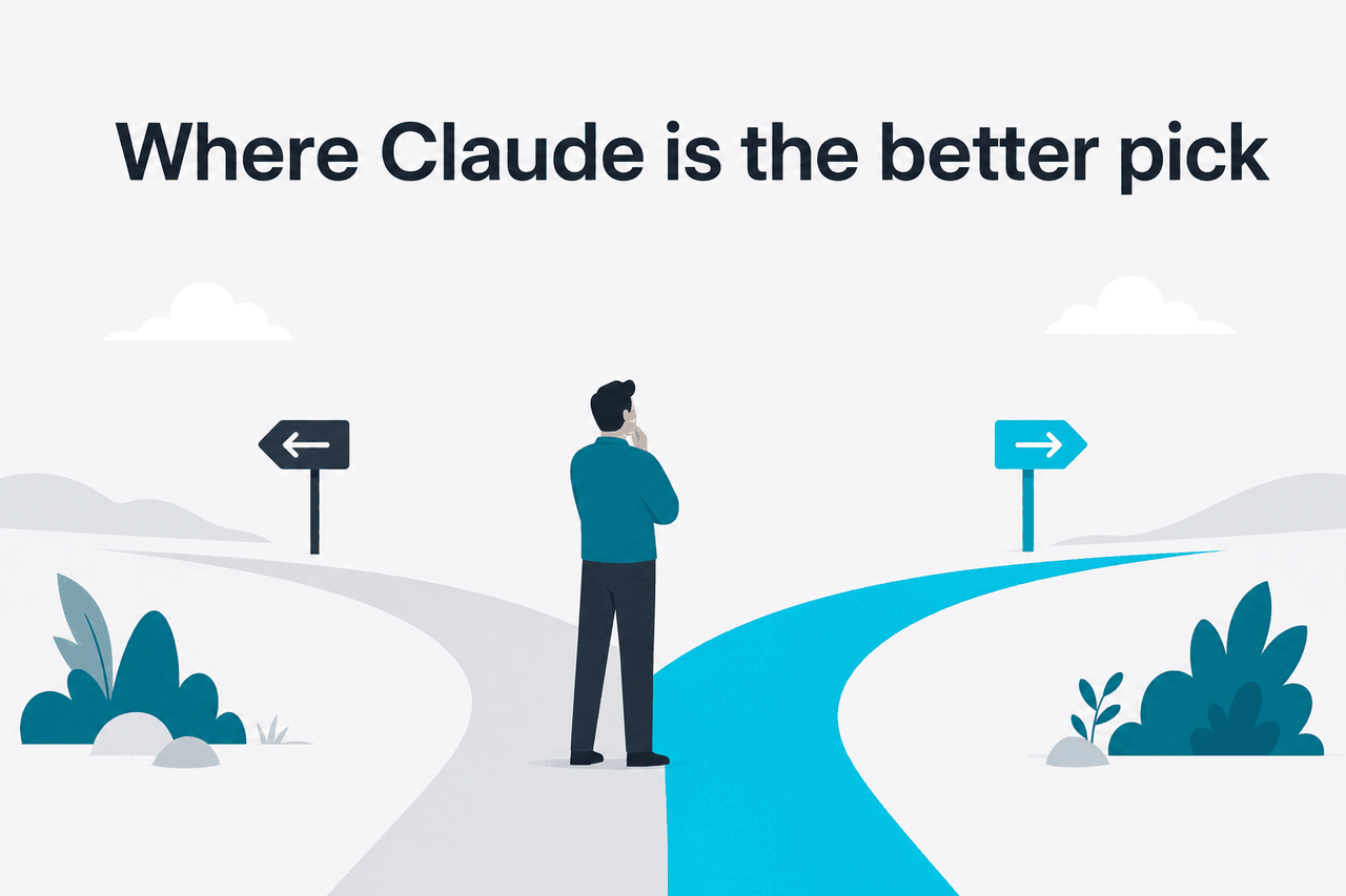 Abstract decision-illustration for AI selection