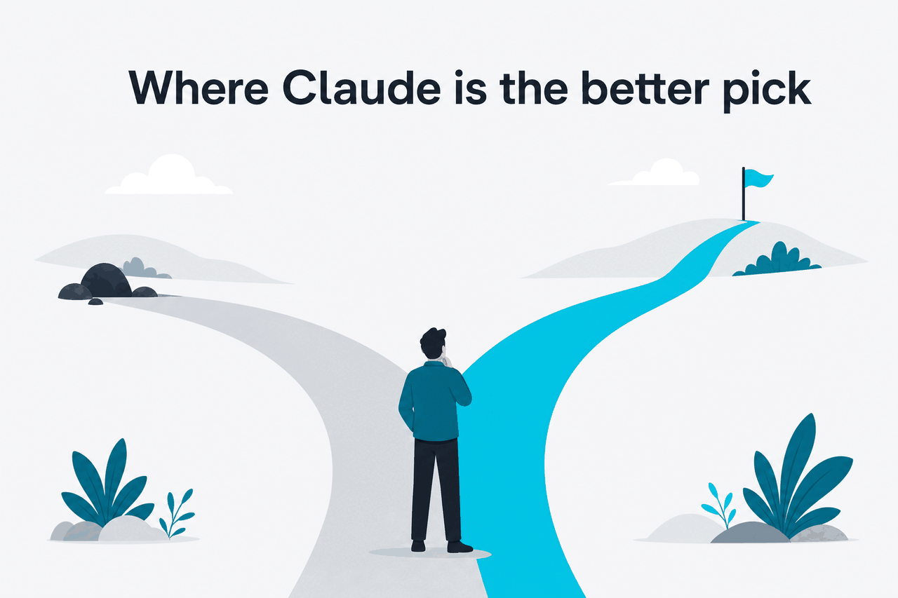 Abstract decision-illustration for AI selection