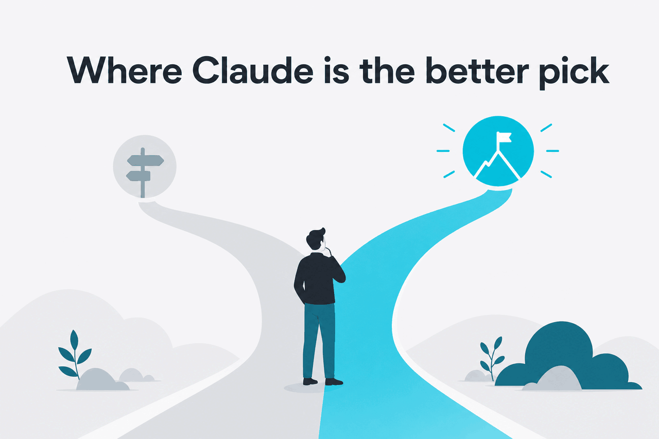 Abstract decision-illustration for AI selection