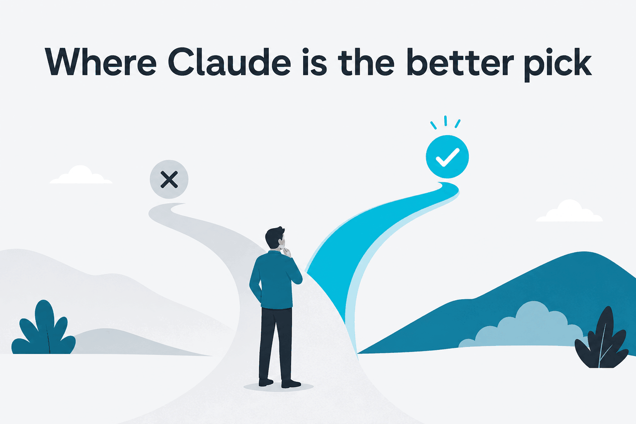 Abstract decision-illustration for AI selection