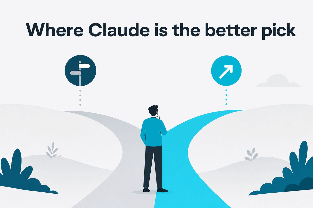 Abstract decision-illustration for AI selection